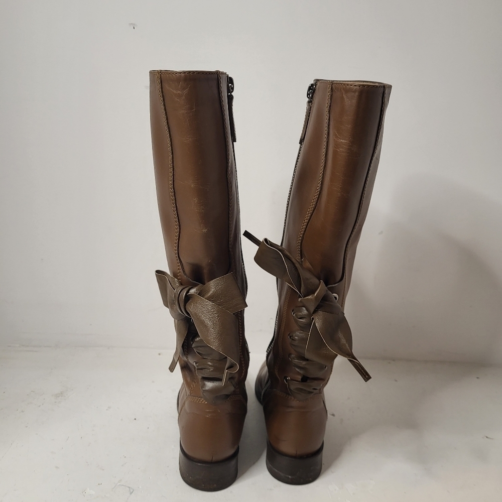 Valentino Ascot Ribbon Lace-Up Riding Boot Size 38 - Picture 4 of 14